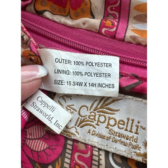 Cappelli Straworld Straw Tote Bag Multi-Color Beach Summer Boho Festival - Picture 9 of 9